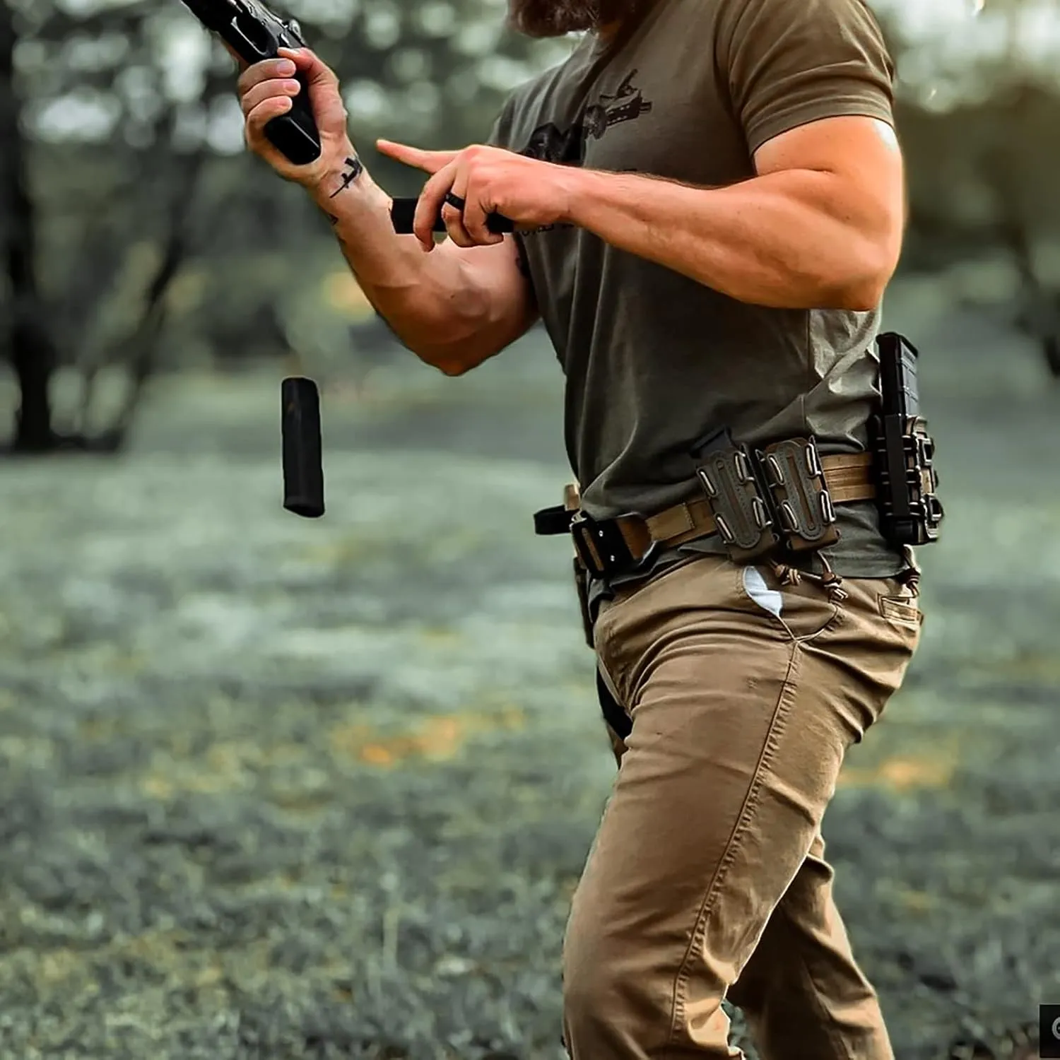 PETAC GEAR Tactical Battle Belt With Cobra Buckle D-Ring | Military Heavy Duty Rigger Gun Belts | Inner Outer Molle Belt.