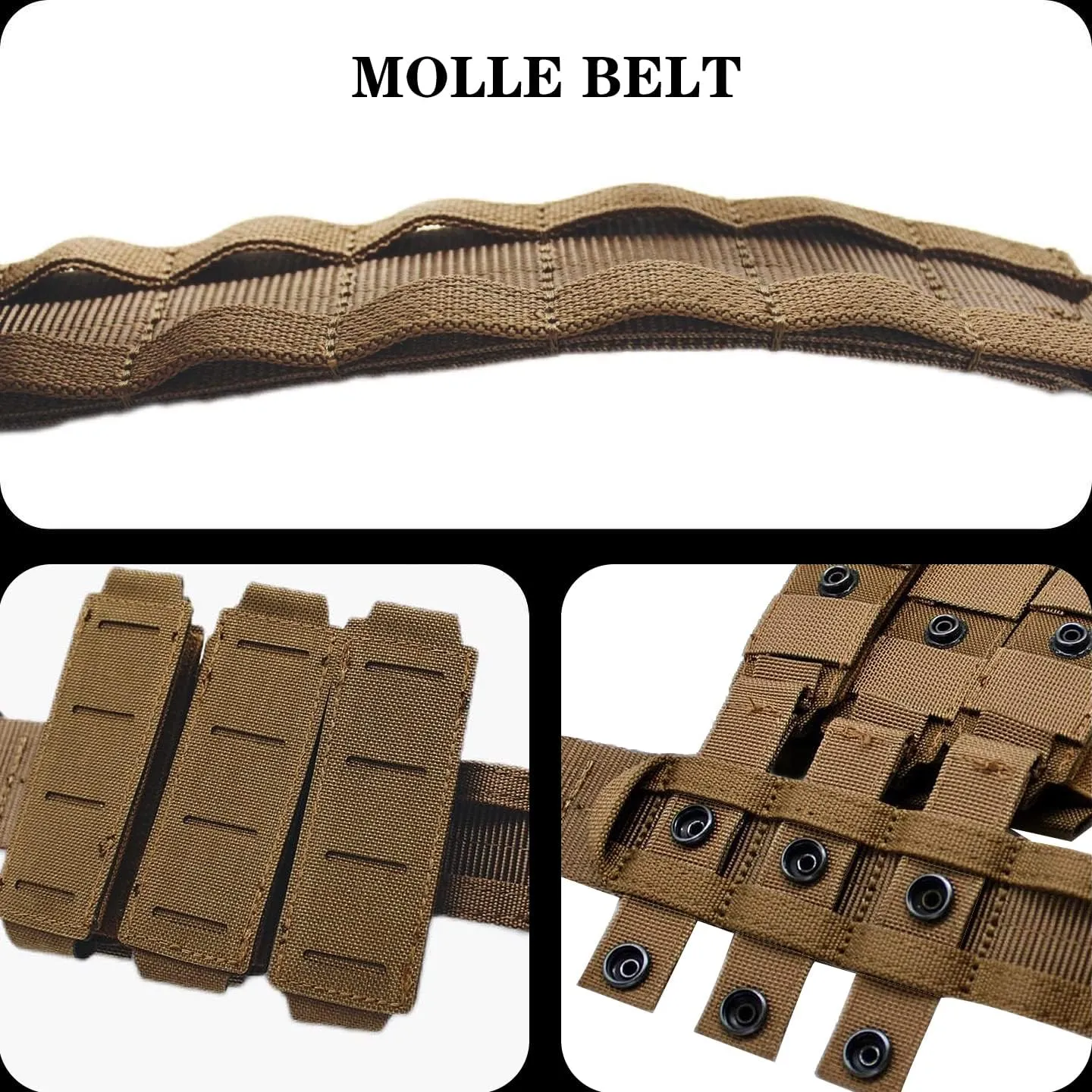 PETAC GEAR Tactical Battle Belt With Cobra Buckle D-Ring | Military Heavy Duty Rigger Gun Belts | Inner Outer Molle Belt.