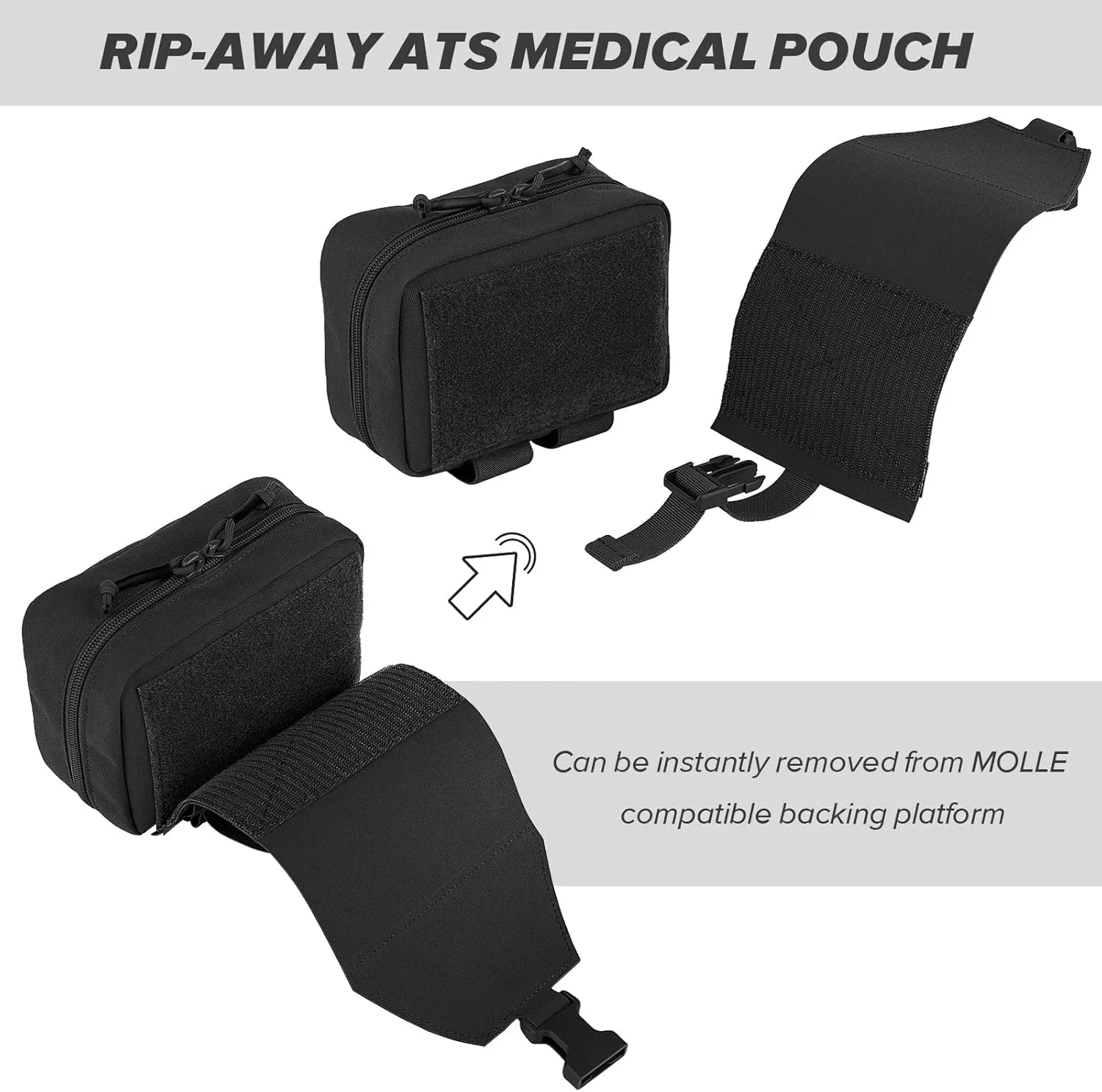 PETAC GEAR Tactical Rip Away Medical Pouch Tear Off First Aid IFAK Pouch Molle & Belt Horizontal Outdoor Emergency Survival Bag …