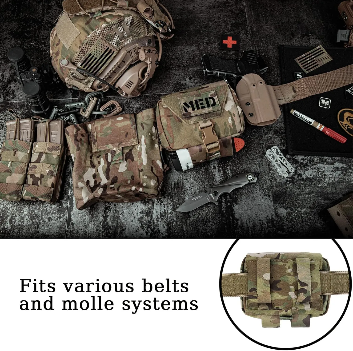 PETAC GEAR Tactical Rip Away Medical Pouch Tear Off First Aid IFAK Pouch Molle & Belt Horizontal Outdoor Emergency Survival Bag …