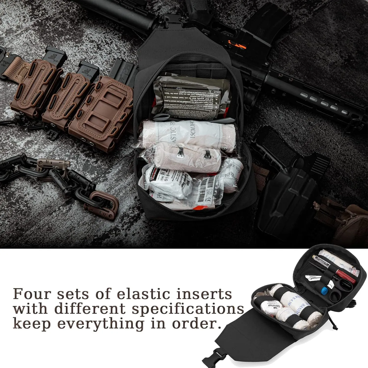 PETAC GEAR Tactical Rip Away Medical Pouch Tear Off First Aid IFAK Pouch Molle & Belt Horizontal Outdoor Emergency Survival Bag …