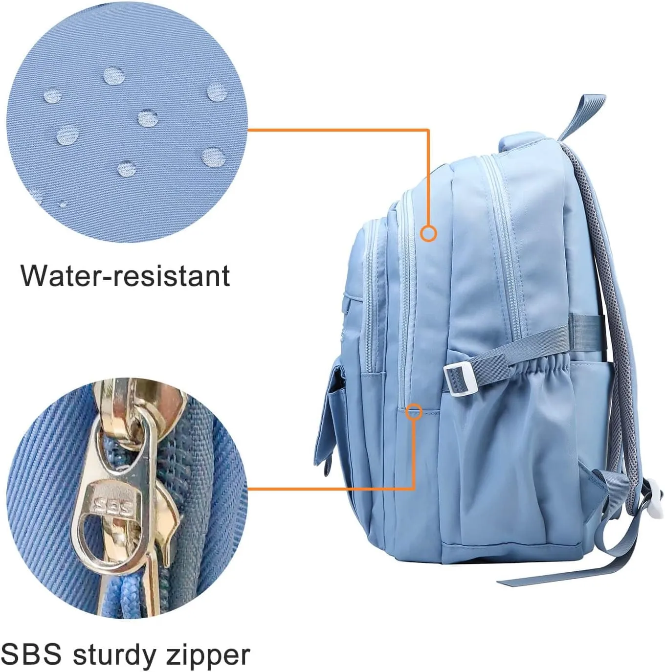 Phaoullzon Teen Girls School Backpack for Boys, College Aesthetic Laptop Bookbag for Women,Blue