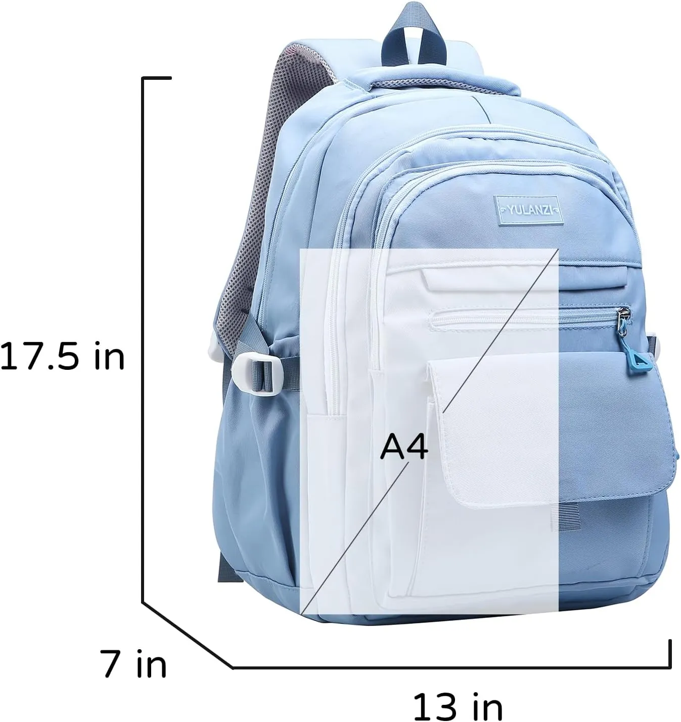 Phaoullzon Teen Girls School Backpack for Boys, College Aesthetic Laptop Bookbag for Women,Blue