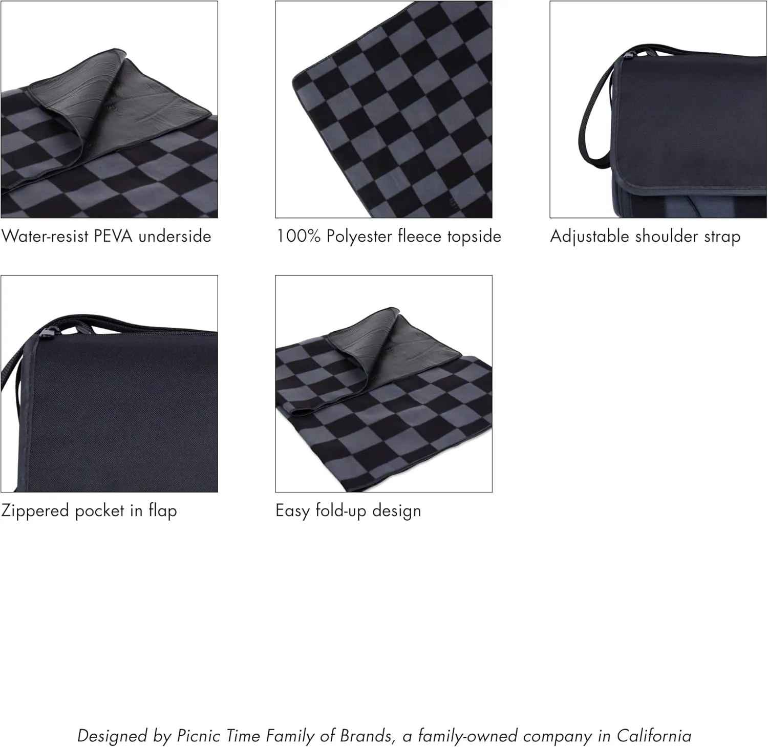 PICNIC TIME Blanket Tote Outdoor Picnic Blanket
