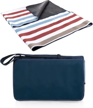 Picnic TIME Blanket Tote XL Outdoor Picnic Blanket, Beach Blanket, Camping Blanket, (Coastal Stripe)