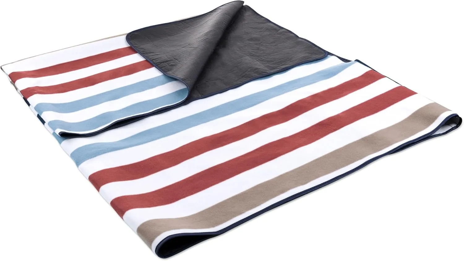 Picnic TIME Blanket Tote XL Outdoor Picnic Blanket, Beach Blanket, Camping Blanket, (Coastal Stripe)