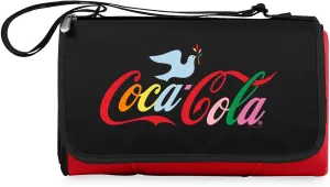 PICNIC TIME Coca-Cola Unity Dove Blanket Tote Outdoor Picnic Blanket, Beach Blanket, Camping Blanket, (Red with Black Flap)