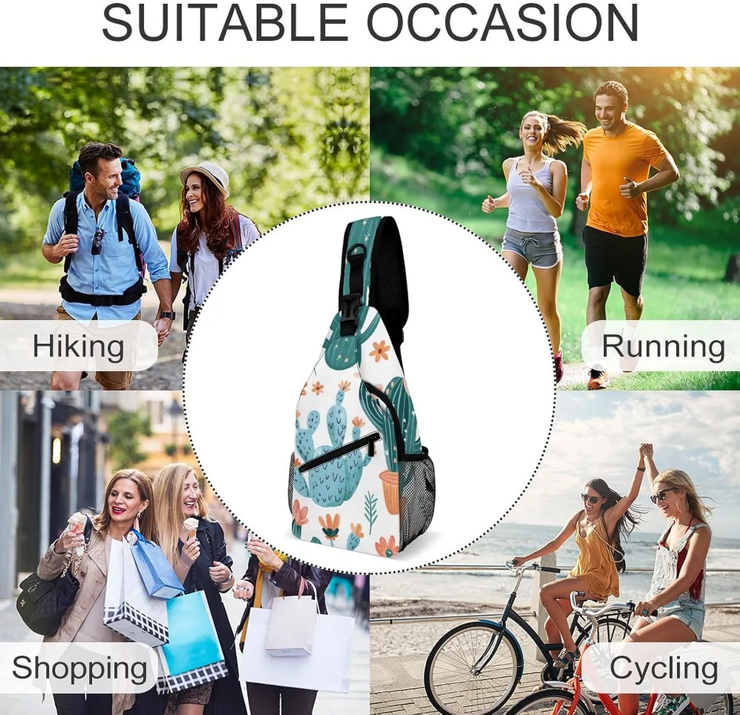 Plant Shape Sling Bag Crossbody Bags Cross Body Bag Fanny Packs Chest Bags Sling Purses for Travel