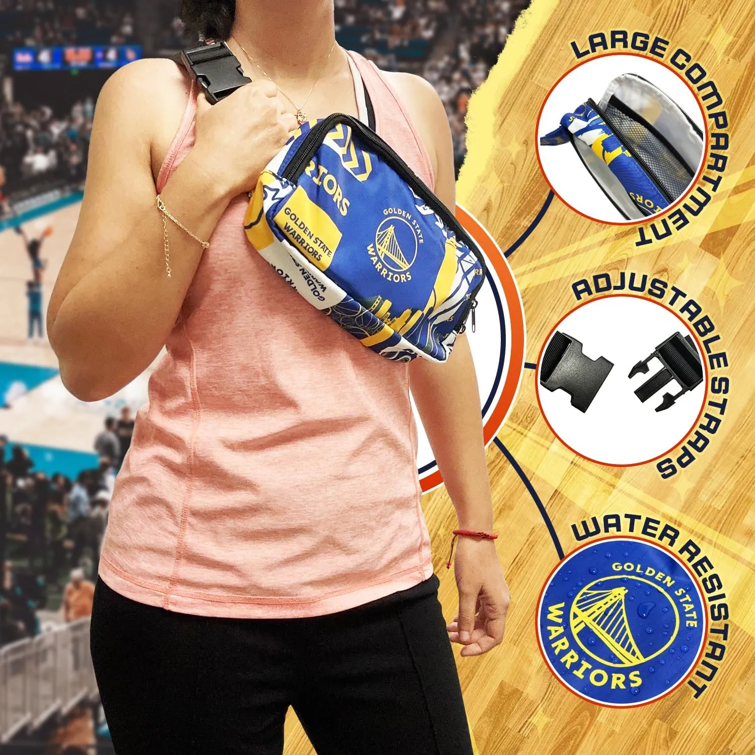Pro Specialties Golden State Warriors Basketball Fanny Pack TM1872