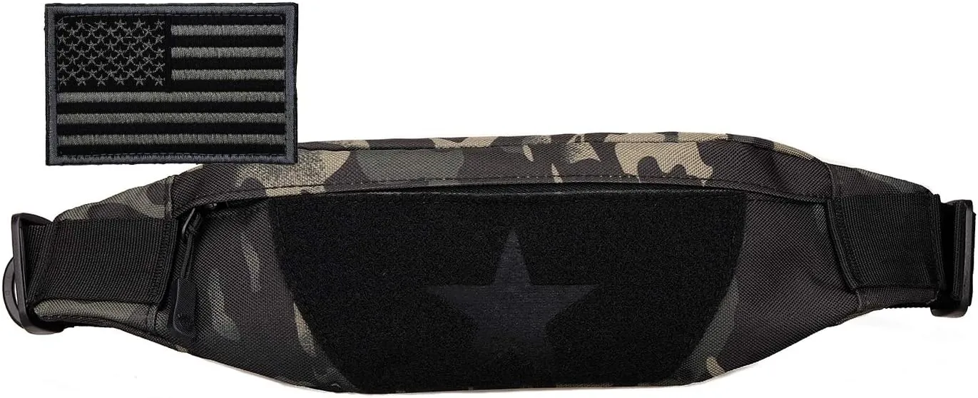 Protector Plus Tactical Running Waist Pack Belt Military Fitness Fanny Bag Sling Hip Bumbag MOLLE Army Lumbar Gear Pocket (Patch Included)