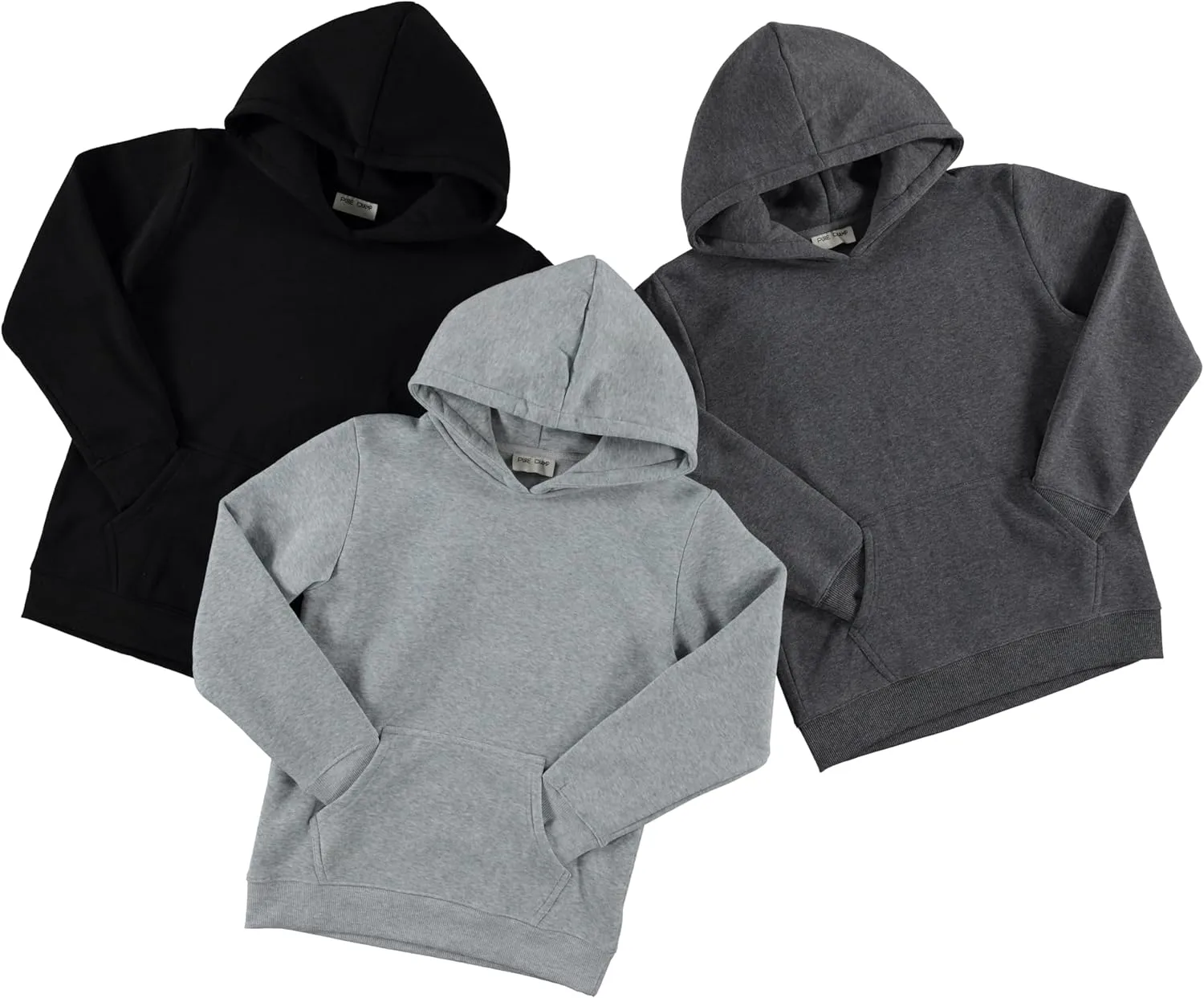 PURE CHAMP Boys 3 pack zip up hoodie Fleece long sleeve essentials hoodie for boys Athletic Kids Clothes Size 4-20