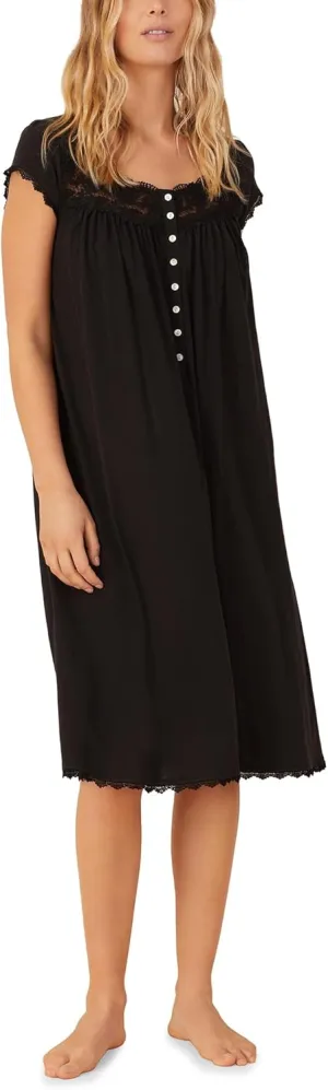 Queen Anne's Lace Women's Villa Blanca Black Nightgown - Sold Out, Cotton, M, Sleepwear, Nightgown