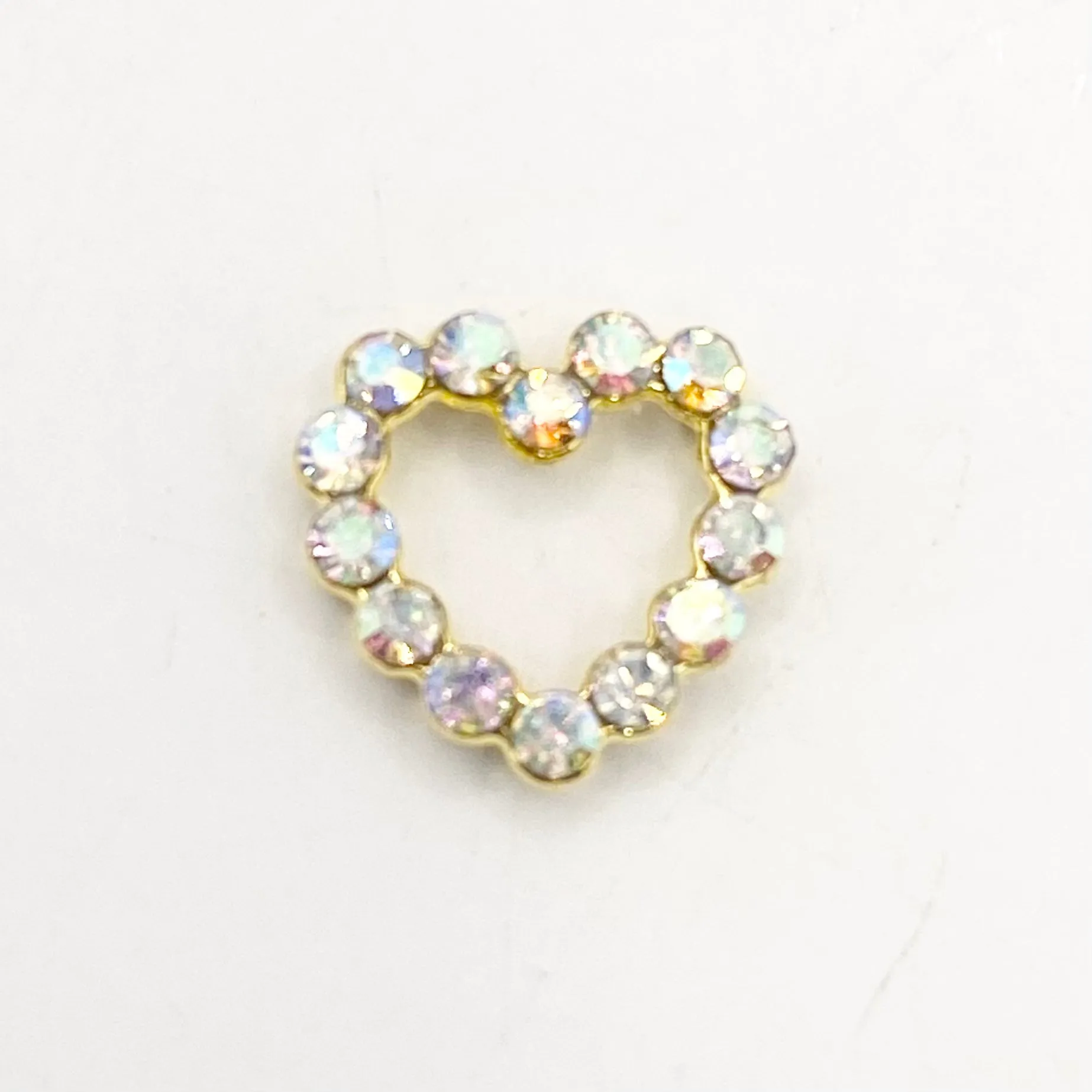 Queen - Nail Charms 10pc - #074 Gold Iridescent Hearts