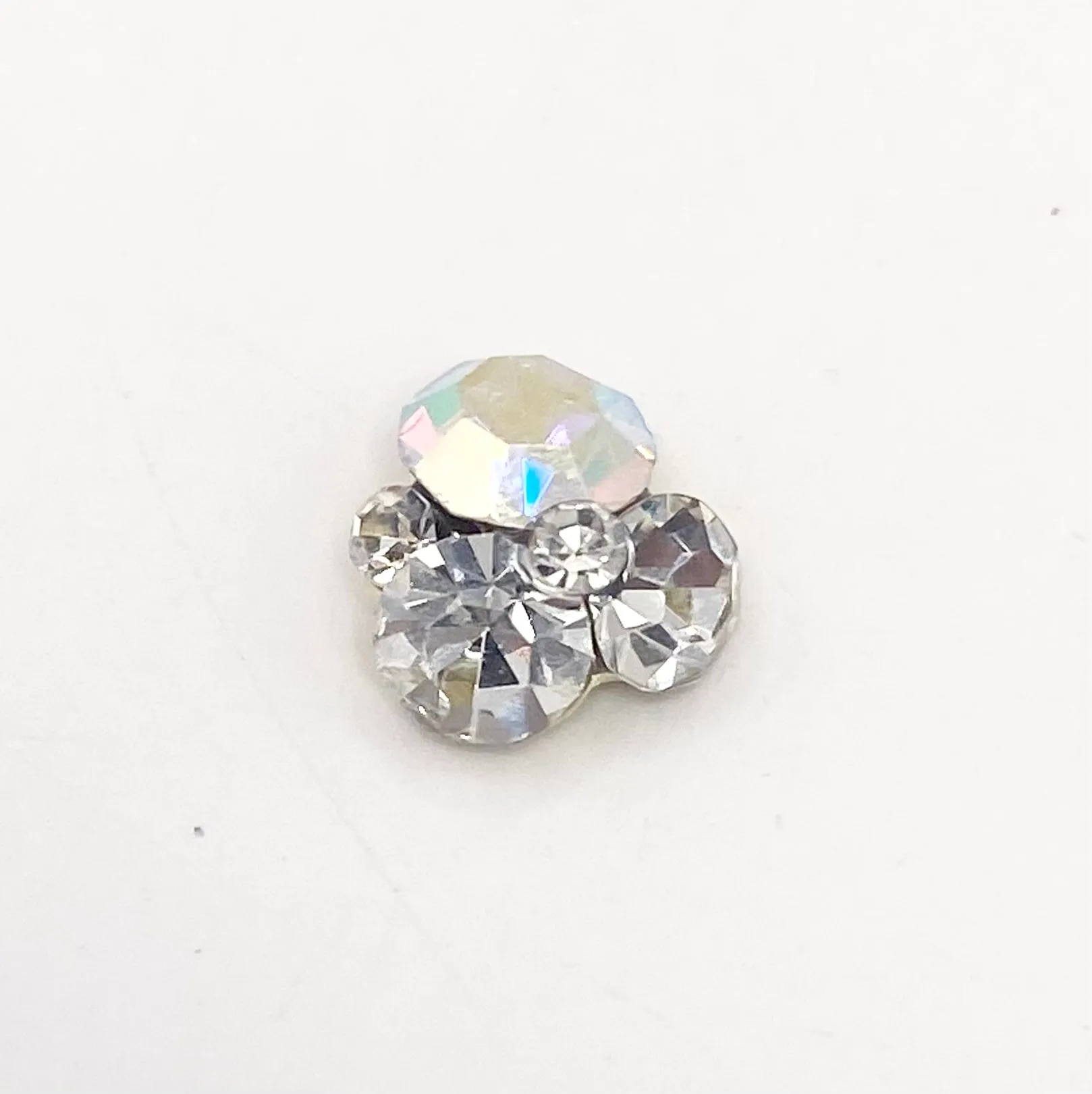 Queen - Nail Charms 10pc - #108 Gold Iridescent & Clear Crystal Clusters
