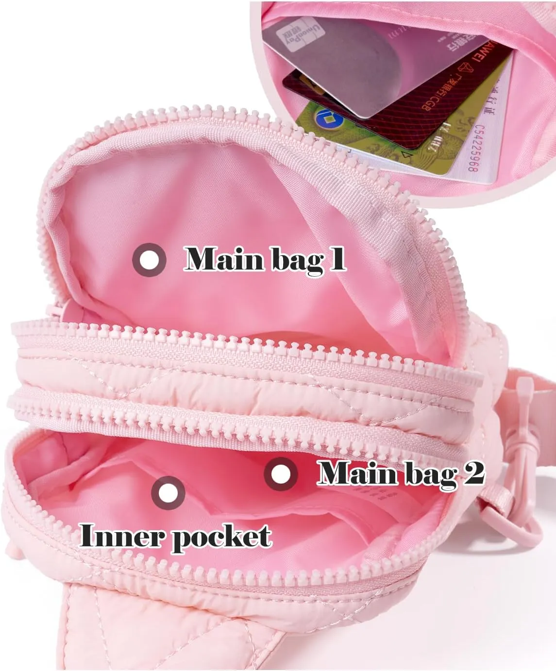 Quilted Puffer Sling Bag for Women Small Backpack Crossbody Chest Bag Fanny Packs Purses for Casual Traveling Hiking
