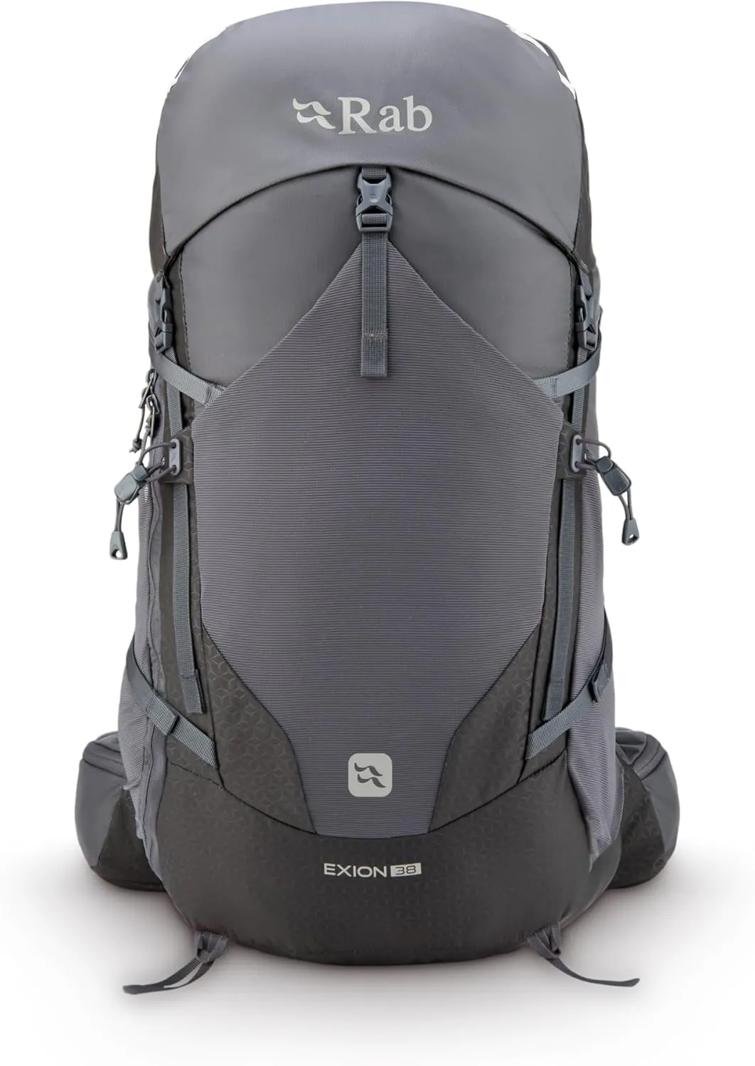 Rab Exion Backpack - Comfortable Daypack for Hiking, Trekking, & Backpacking - Anthracite/Graphene - 38-Liter (Back Length - Medium/Large)