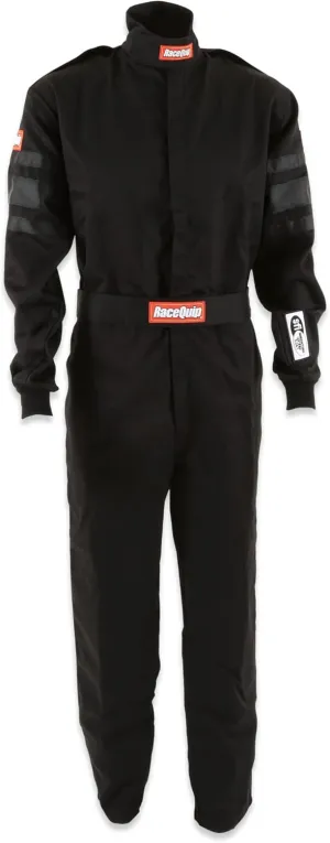 RaceQuip® 110005RQP 110 Series 1-Pc Driving Suit - SFI 3.2A/1 - Black - Large