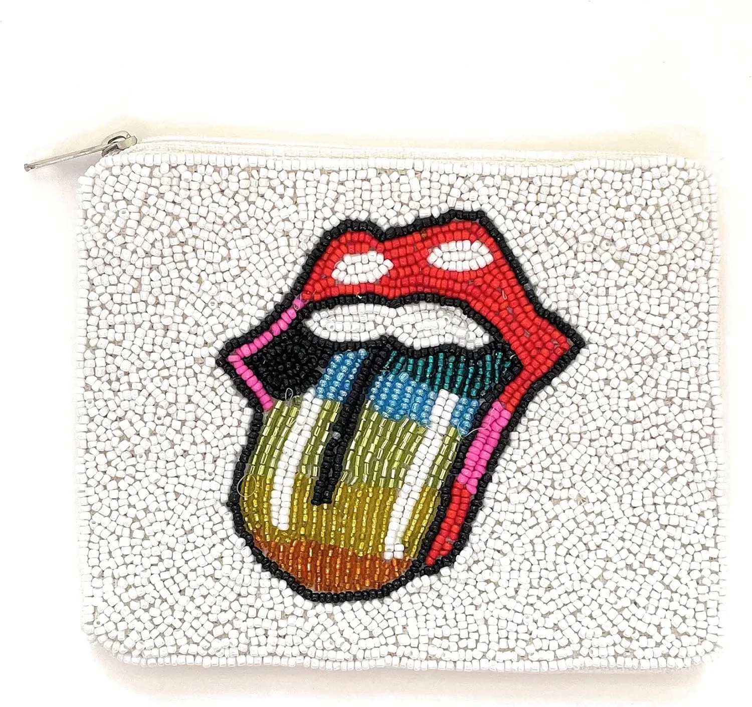 RAINBOW TONGUE Coin Purse Pouch, Coin Purse Pouch, Beaded Coin Purse, Cute Coin Purse, Beaded Purse, small wallet, Best Friend Gift, Pouches, Boho bags, small pouch