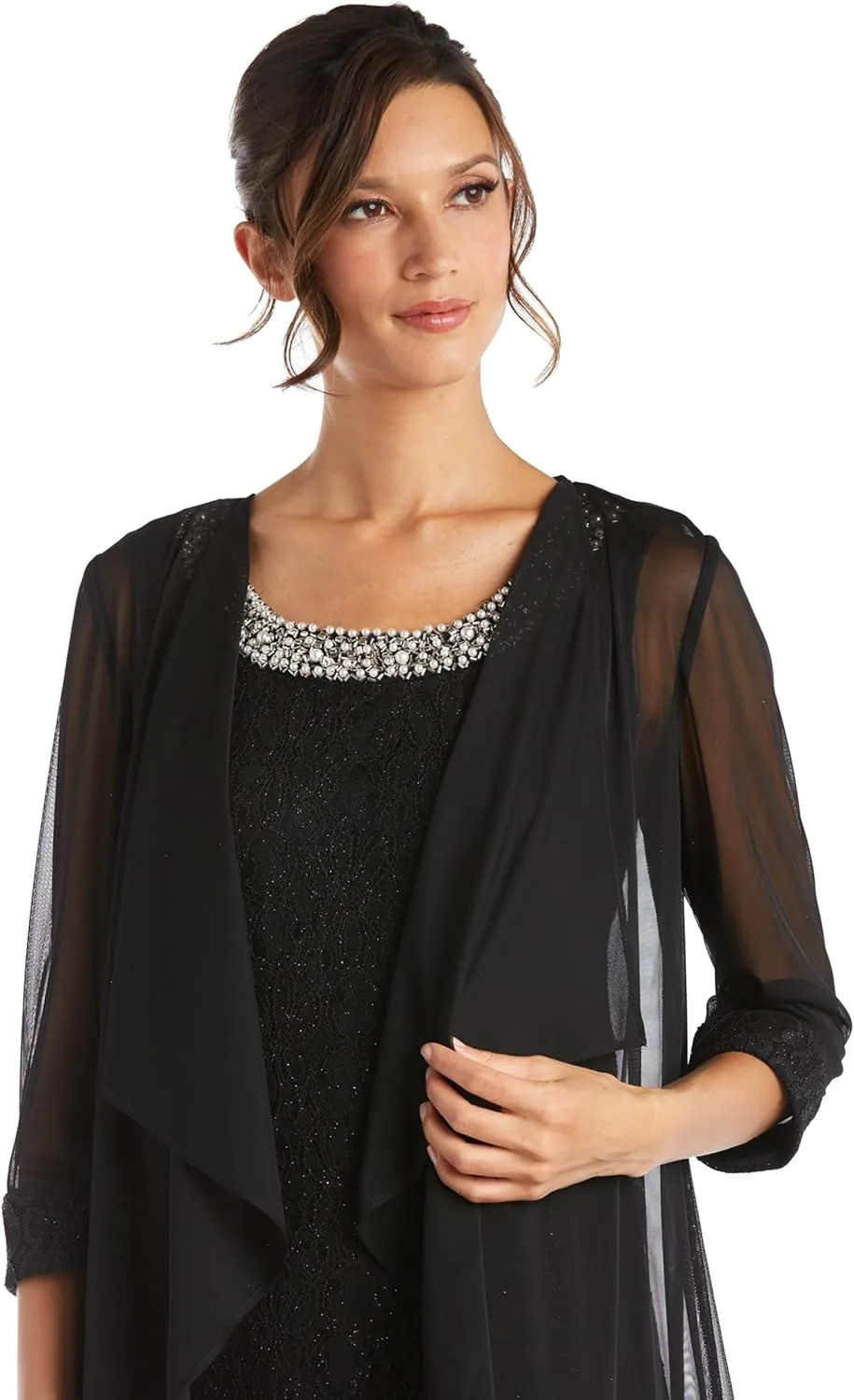 R&M Richards Women's Plus Size Lace Pant Set