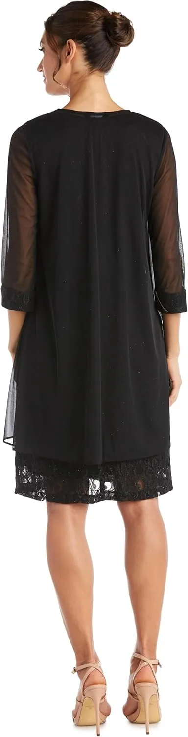R&M Richards Women's Plus Size Lace Pant Set