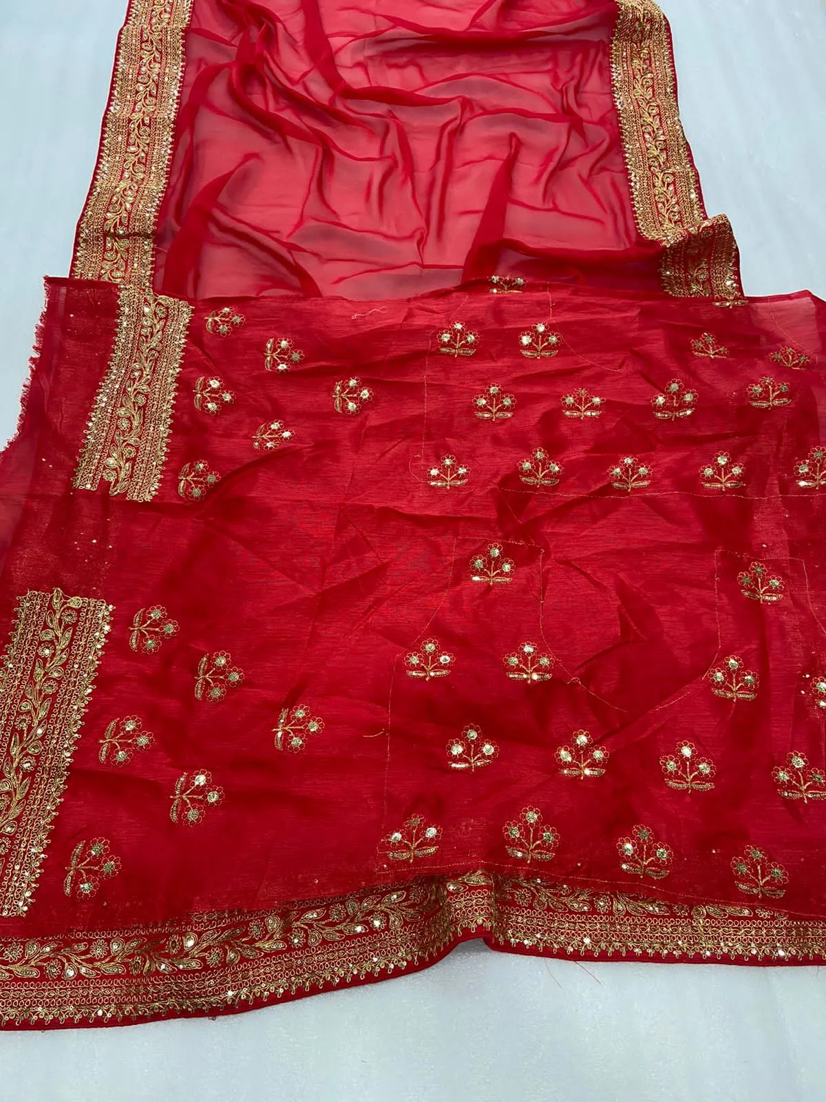 Rangoli Saree with embroidery and sequins