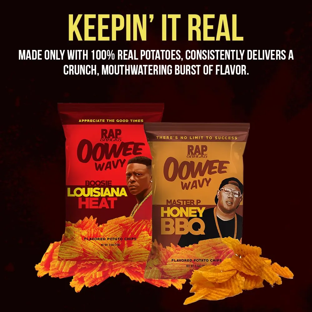 Rap Snacks Master P Honey BBQ Wavy Potato Chips 2.5 Oz Bags-Pack of 6