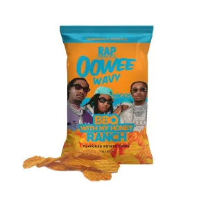 Rap Snacks Migos Bar-B-Quin with My Honey with a Dab of Ranch Potato Chips 2.5 Oz Bags-Pack of 6