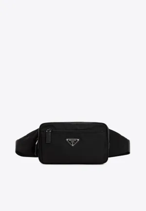 Re-Nylon and Leather Belt Bag