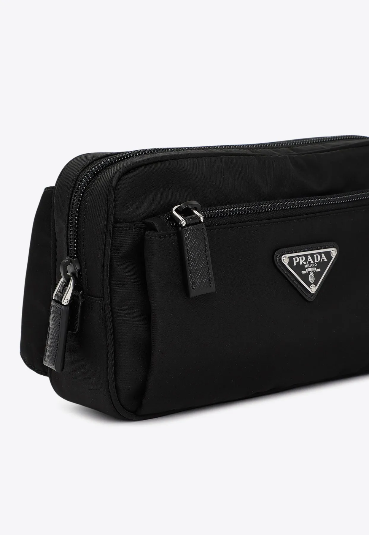 Re-Nylon and Leather Belt Bag