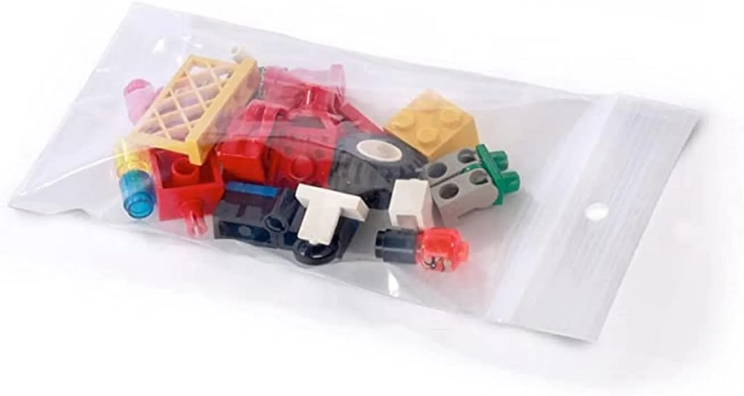 Reclosable Hang Hole Zip Poly Bags, 4Mil 8" X 10" & 100 Bags | LDPE Material, Clear Plastic with Resealable Lock Seal Zipper | Resealable Zip Top Lock For Travel, Storage, Packaging & Shipping