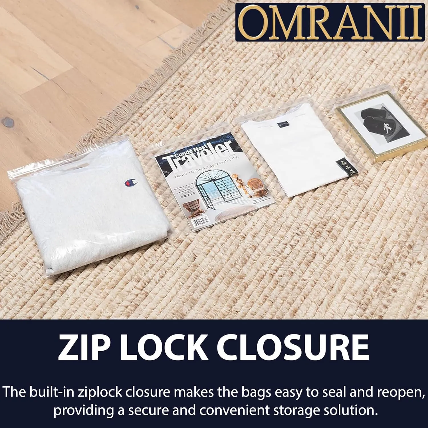 Reclosable Hang Hole Zip Poly Bags, 4Mil 8" X 10" & 100 Bags | LDPE Material, Clear Plastic with Resealable Lock Seal Zipper | Resealable Zip Top Lock For Travel, Storage, Packaging & Shipping