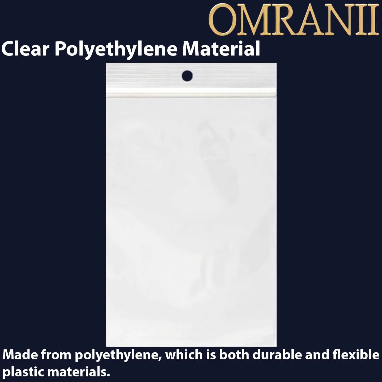 Reclosable Hang Hole Zip Poly Bags, 4Mil 8" X 10" & 100 Bags | LDPE Material, Clear Plastic with Resealable Lock Seal Zipper | Resealable Zip Top Lock For Travel, Storage, Packaging & Shipping