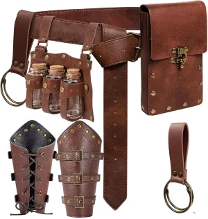 Renaissance Belt Pouch Purse Viking Bracer Hook Halloween Set Medieval Festival Costume Accessory Casual Fanny Pack Waist Bag