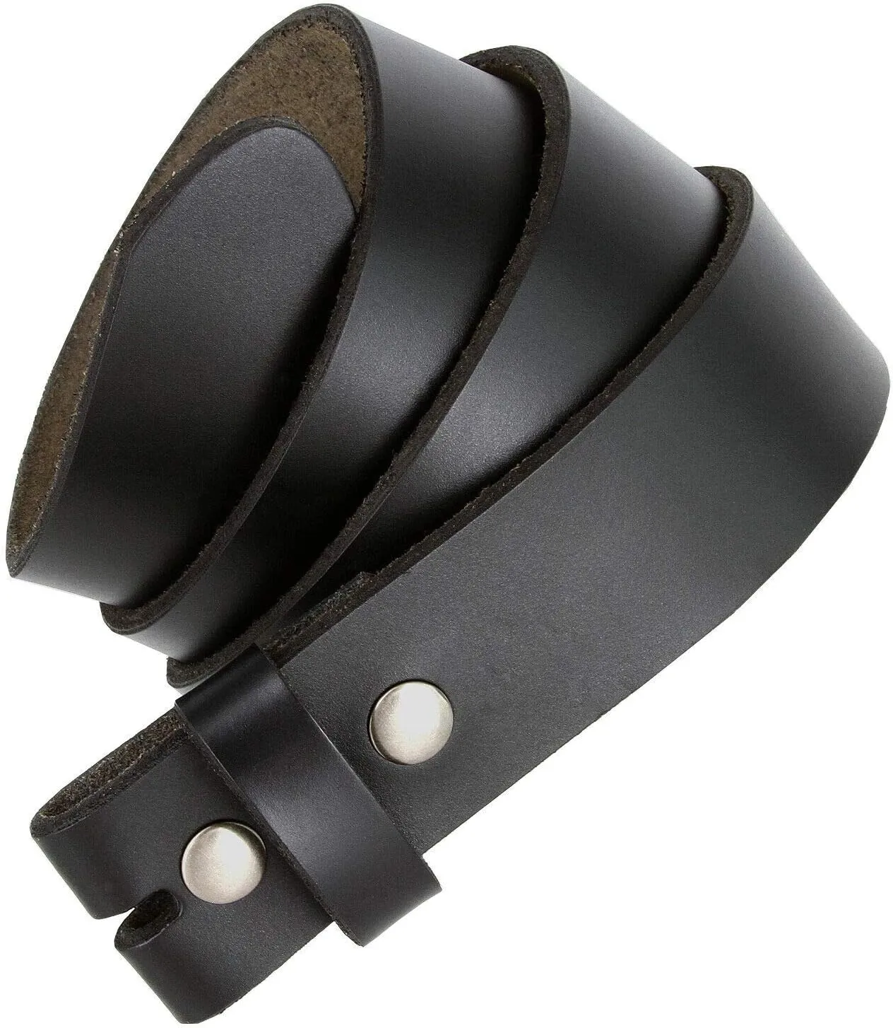 Replacement Belt Strap 100% Genuine Leather Plain Casual Belt Strap with Snaps 1-1/2"(38mm) Wide