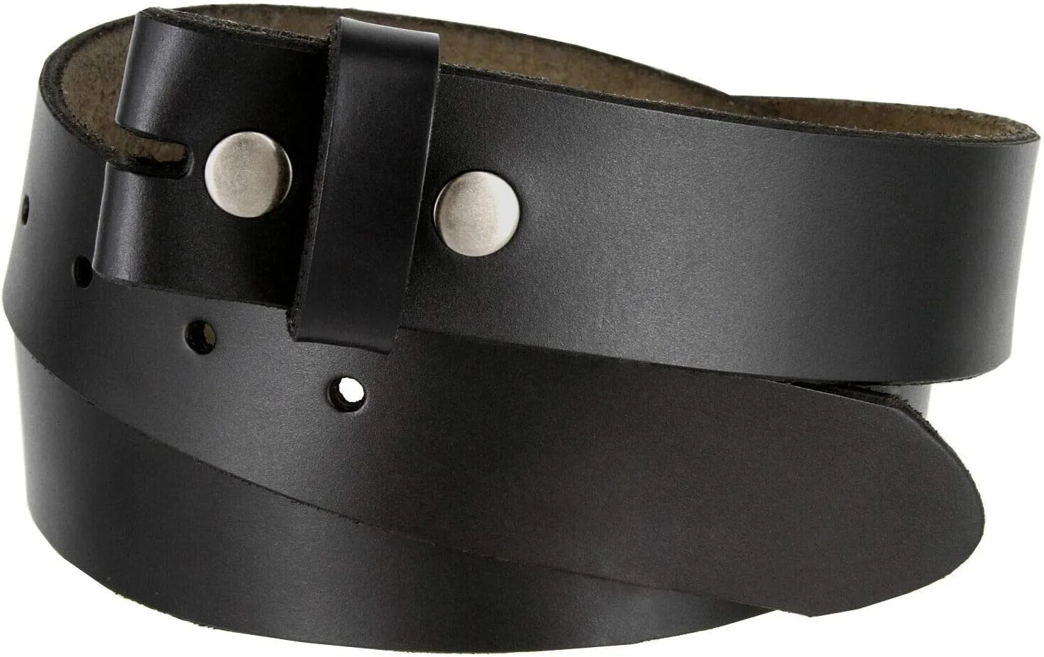 Replacement Belt Strap 100% Genuine Leather Plain Casual Belt Strap with Snaps 1-1/2"(38mm) Wide