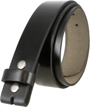 Replacement Belt Strap 100% Genuine Leather Plain Casual Belt Strap with Snaps 1-1/2"(38mm) Wide