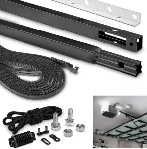 Replacement for Chamberlain Group G8810cb-P,Garage Door Opener 10ft Rail Extension Kit and Replacement Belt,Compatible Whisper Drive Plus Models,Effortless Installation, Low Noise While Working