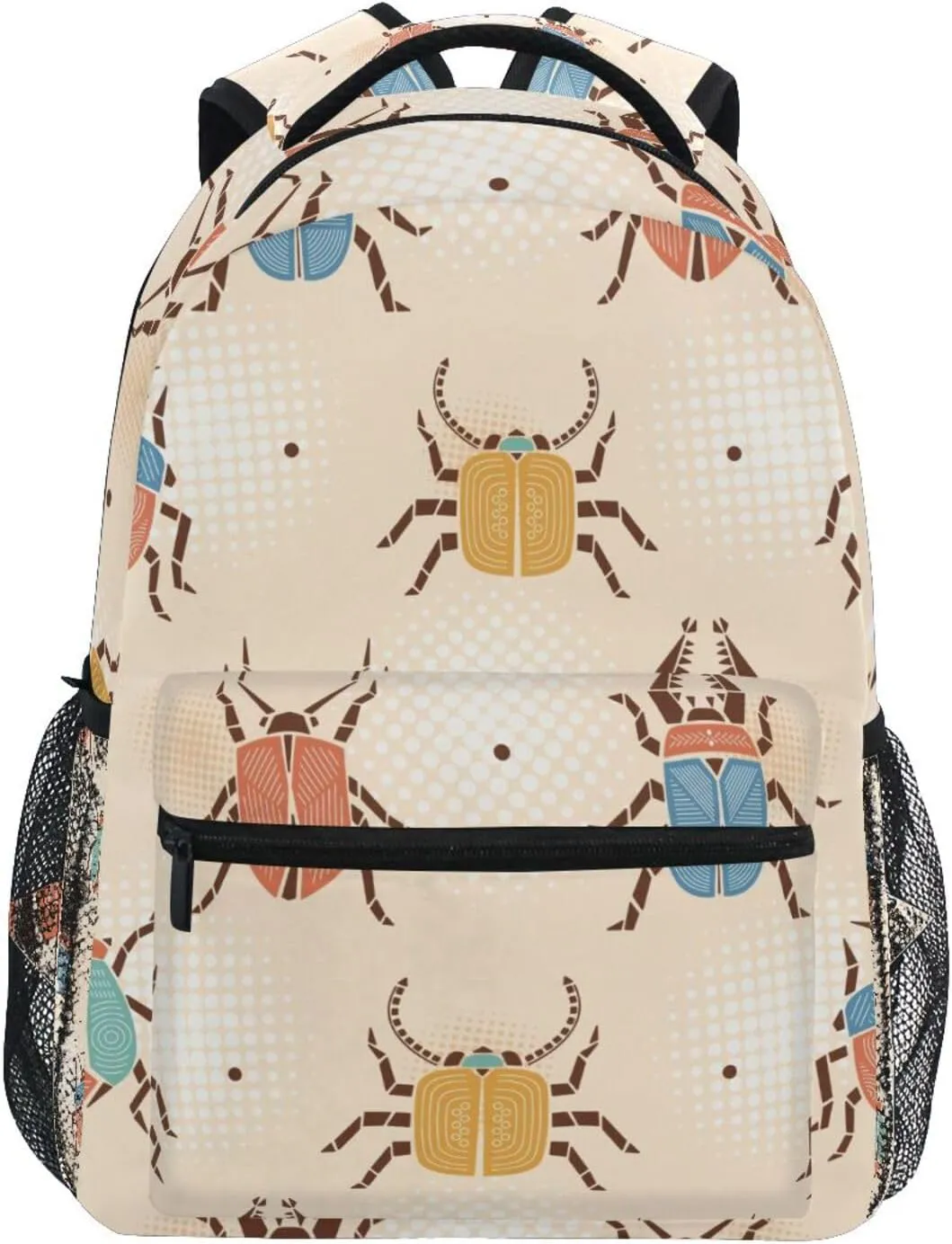 Retro Colorful Beetles Boys Girls Kids School Backpacks Bookbag, School Bag Travel Backpack Daypack
