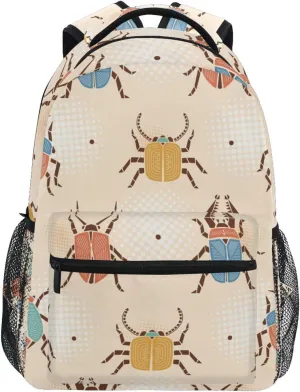 Retro Colorful Beetles Boys Girls Kids School Backpacks Bookbag, School Bag Travel Backpack Daypack