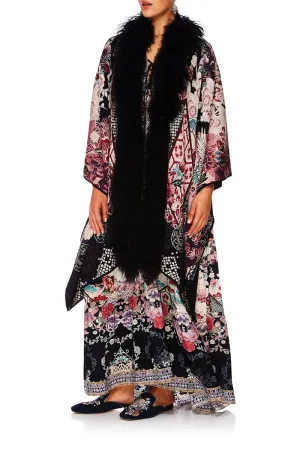 REVERSIBLE OVERSIZED PONCHO WITH FUR NIGHTS WITH HER