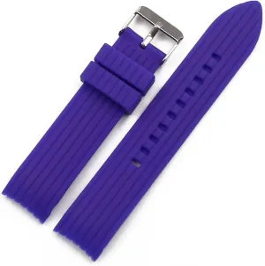 RHAIYAN Men's Silicone Strap 20mm Pin Buckle Watch Accessories Sports Waterproof Rubber Strap Female Bracelet Watch Band Specific (Color : Deep Purple, Size : 20mm)