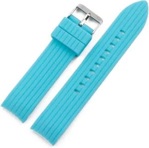 RHAIYAN Men's Silicone Strap 20mm Pin Buckle Watch Accessories Sports Waterproof Rubber Strap Female Bracelet Watch Band Specific (Color : Light Blue, Size : 20mm)