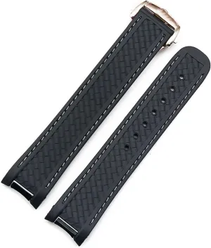 RHAIYAN Men's Silicone Strap 20mm Watch Accessories Compatible with Omega Hippocampus 300 AT150 8900meters Marine Rubber Butterfly Buckle Watch Band Specific (Color : Style A4, Size : 20mm)