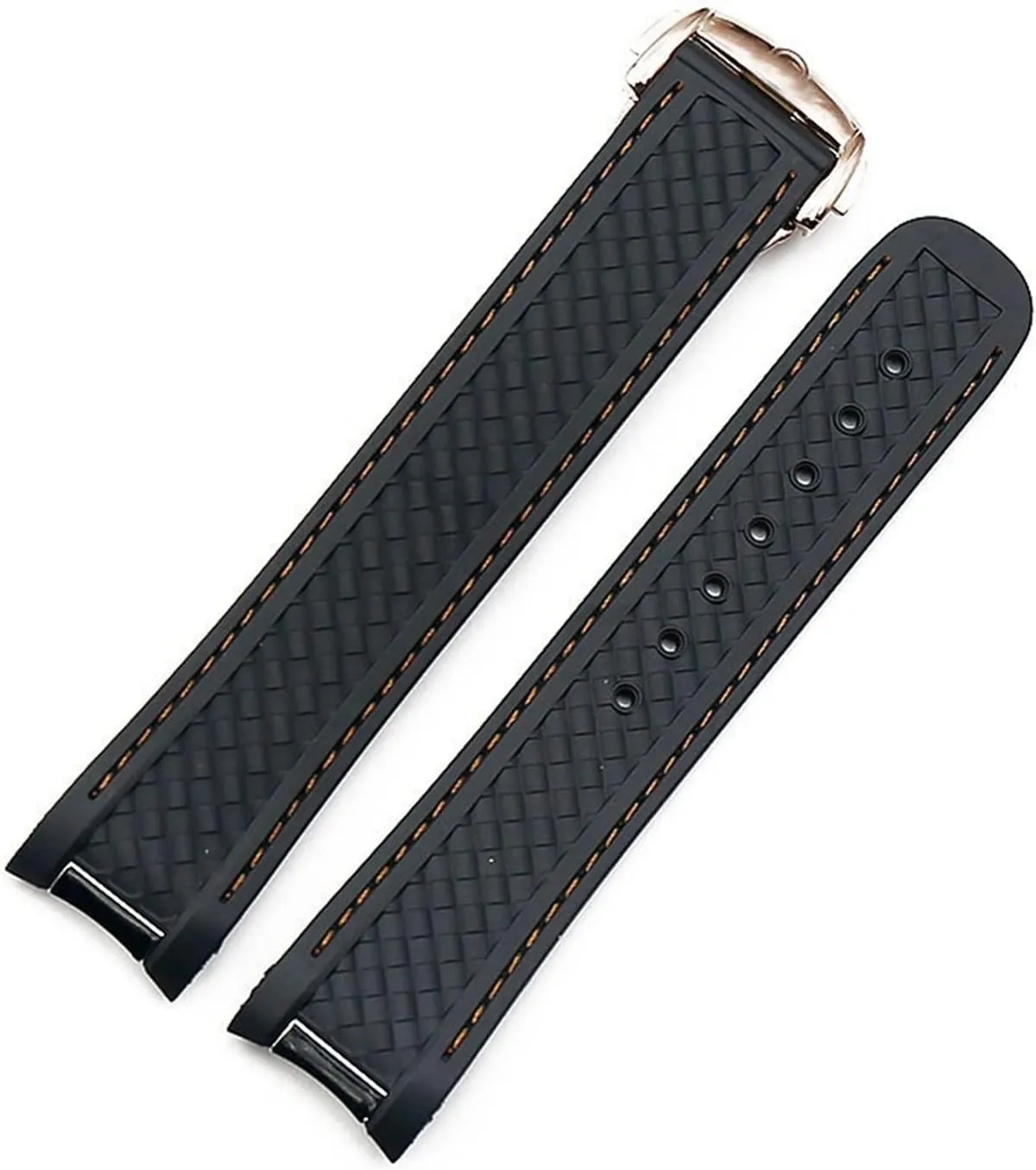 RHAIYAN Men's Silicone Strap 20mm Watch Accessories Compatible with Omega Hippocampus 300 AT150 8900meters Marine Rubber Butterfly Buckle Watch Band Specific (Color : Style B4, Size : 20mm)