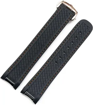 RHAIYAN Men's Silicone Strap 20mm Watch Accessories Compatible with Omega Hippocampus 300 AT150 8900meters Marine Rubber Butterfly Buckle Watch Band Specific (Color : Style B4, Size : 20mm)
