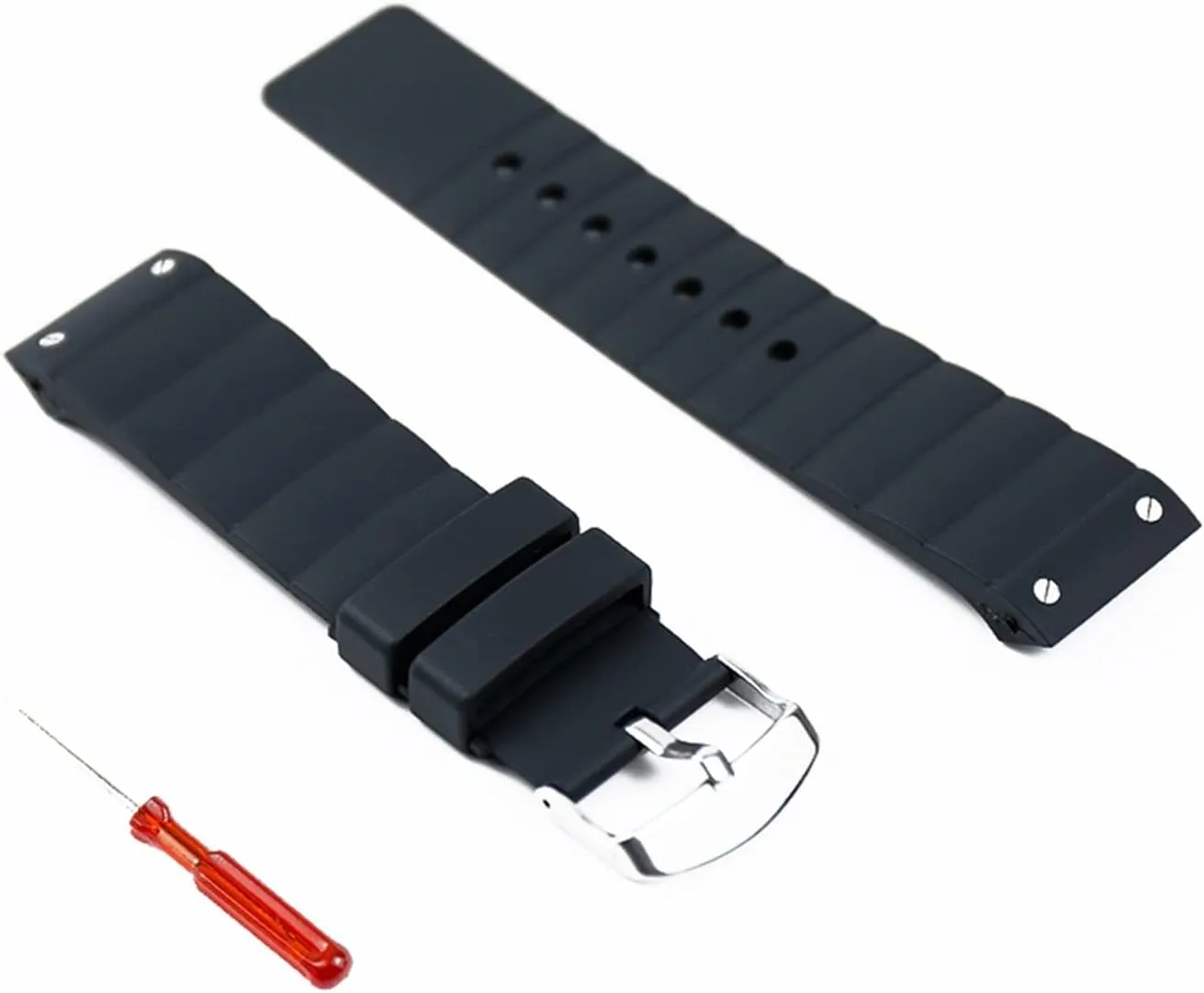 RHAIYAN Rubber Strap Watch Men's Accessories Compatible with Cartier Santos100 W20121U2 Pin Buckle 23mm Sports Waterproof Silicone Strap Women Band Specific