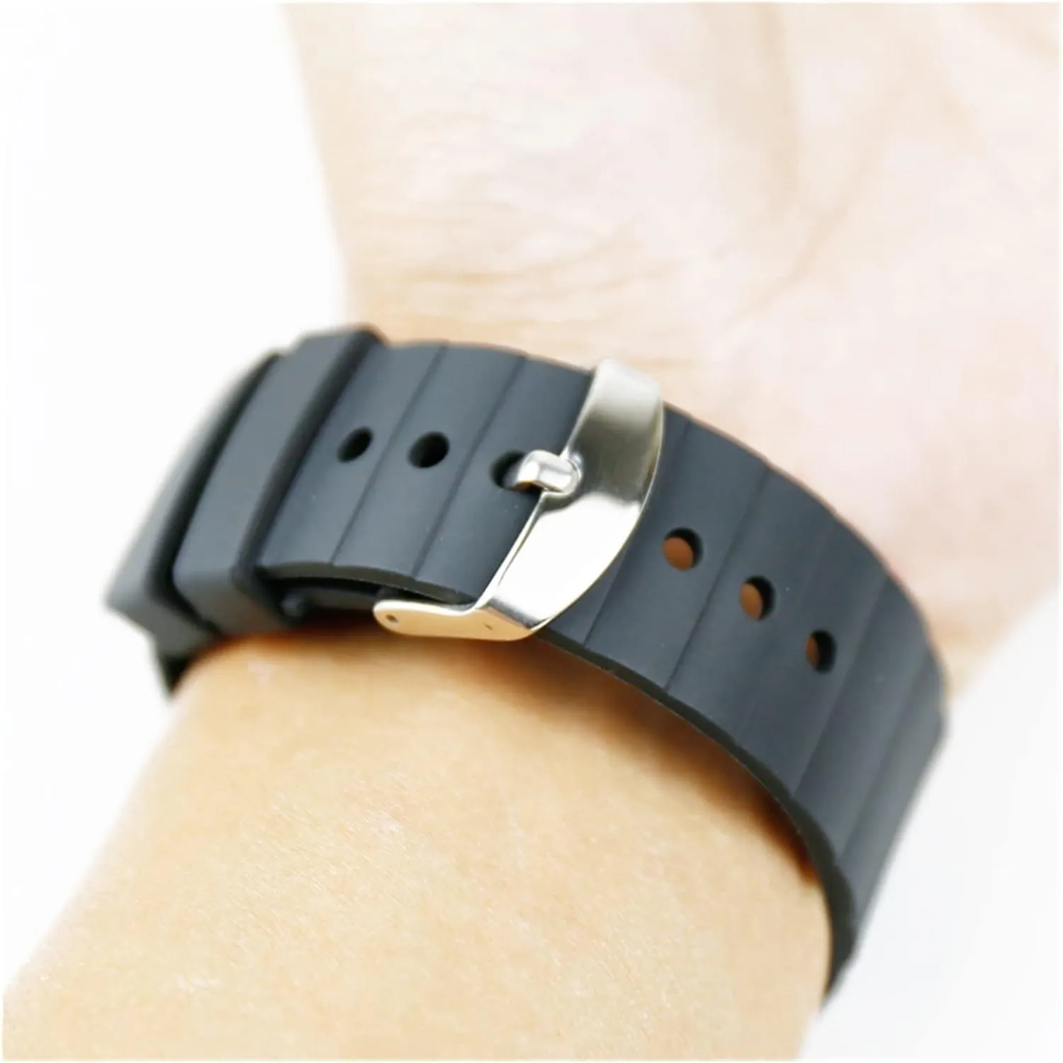 RHAIYAN Rubber Strap Watch Men's Accessories Compatible with Cartier Santos100 W20121U2 Pin Buckle 23mm Sports Waterproof Silicone Strap Women Band Specific