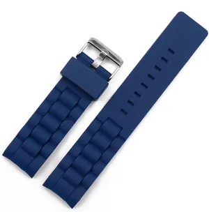RHAIYAN Silicone Strap Female Outdoor Sports Waterproof Rubber Strap Pin Buckle Watch Accessories 20mm22mm Watch Men Band Specific (Color : Navy Blue, Size : 22mm)