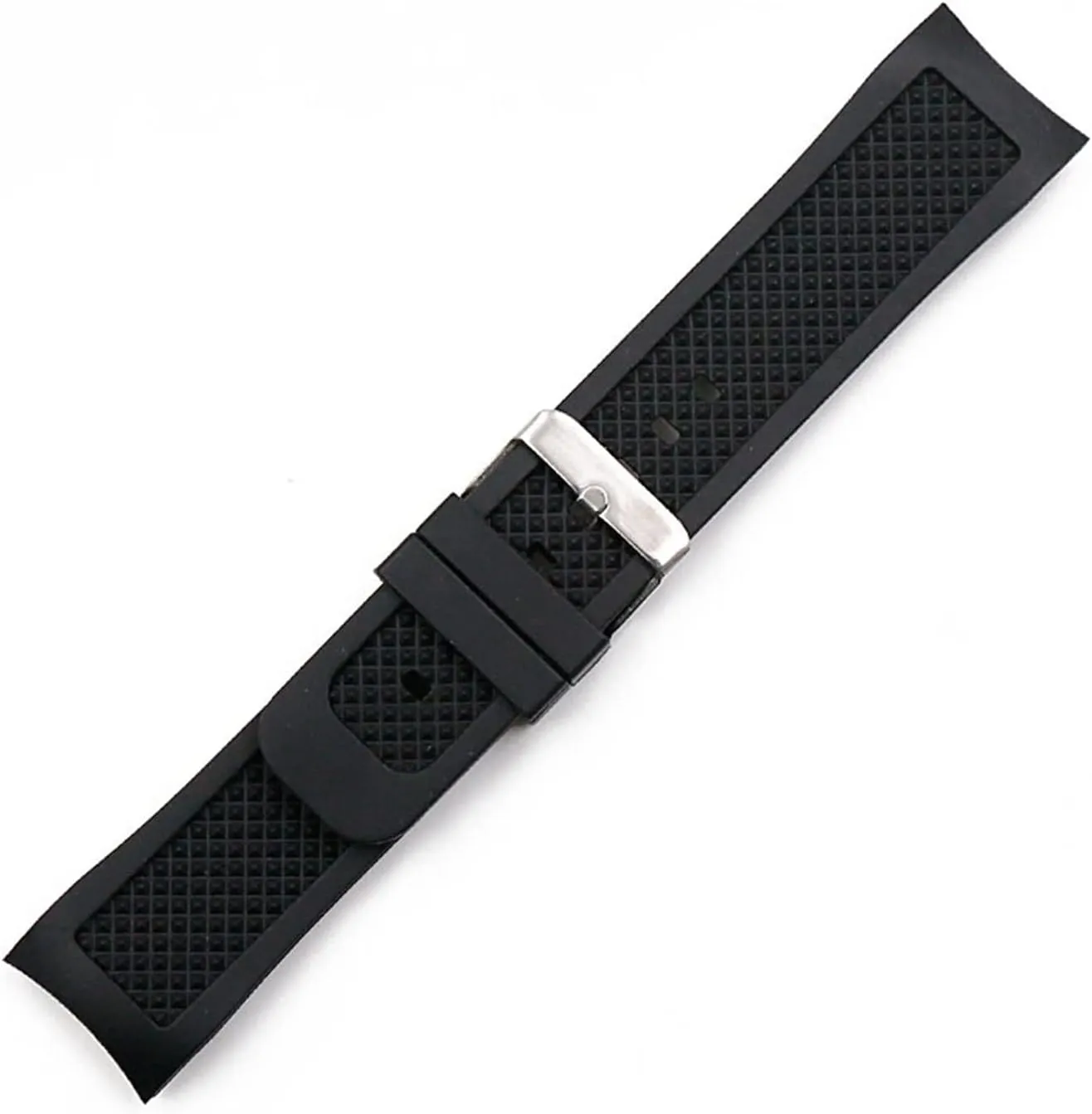 RHAIYAN Silicone Strap Male 24mm Curved Interface Pin Buckle Watch Accessories Compatible with Series Sports Waterproof Rubber Strap Men Watch Specific
