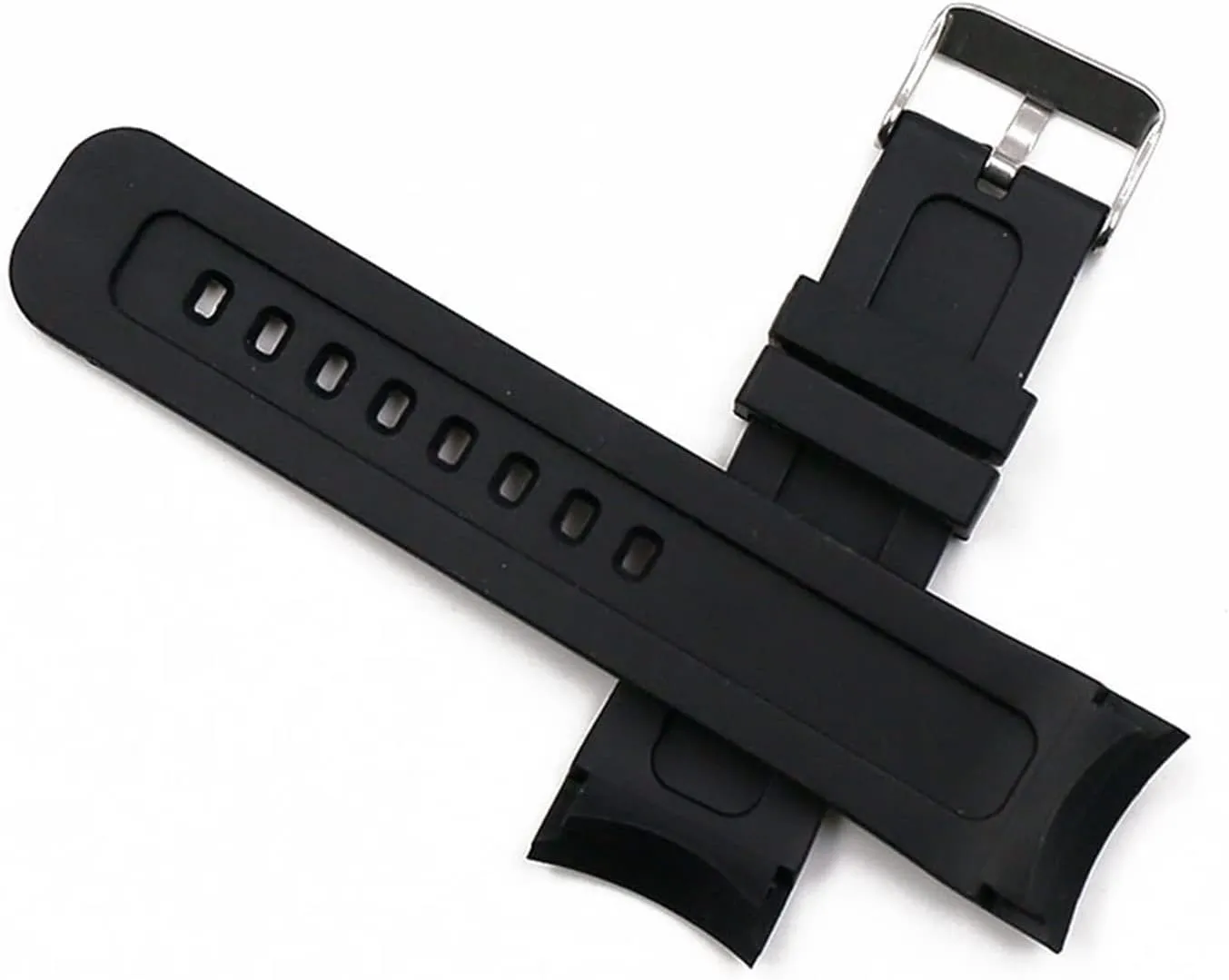RHAIYAN Silicone Strap Male 24mm Curved Interface Pin Buckle Watch Accessories Compatible with Series Sports Waterproof Rubber Strap Men Watch Specific